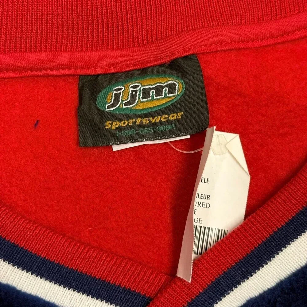BNWT Vintage 00s JJM Team USA Hockey Team Fleece Oversized Sweater XL - Picture 4 of 7